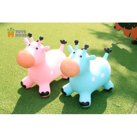 Thú Nhún Bơm Hơi Hình Chú Hươu Màu Hồng Toys House TH319-PA2807