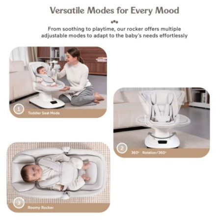 Nôi Đa Chuyển Động Mastela Duluxe 360° - nôi ru ngủ thư giãn cao cấp âu yếm như vòng tay mẹ 08911 - 08966 - 08977