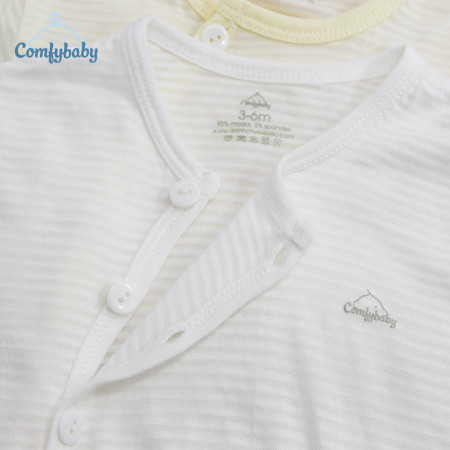 BỘ QUẦN ÁO CỘC CÀI CHÉO 100% COTTON LỤA COMFYBABY  MÀU TRẮNG QACF22042021