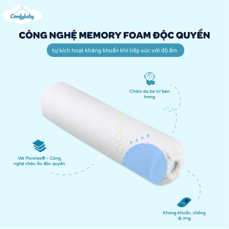 Gối Ôm Cao Cấp Cho Bé Comfy Baby Purotex – Chất Liệu Độc Quyền, Không Xẹp, Kháng Khuẩn